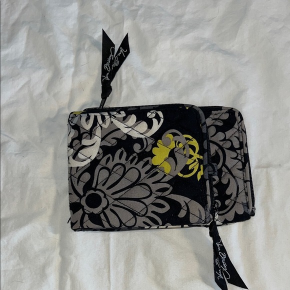 Vera Bradley Floral Yellow Black and Gray Women's Wallet GUC - Picture 1 of 8